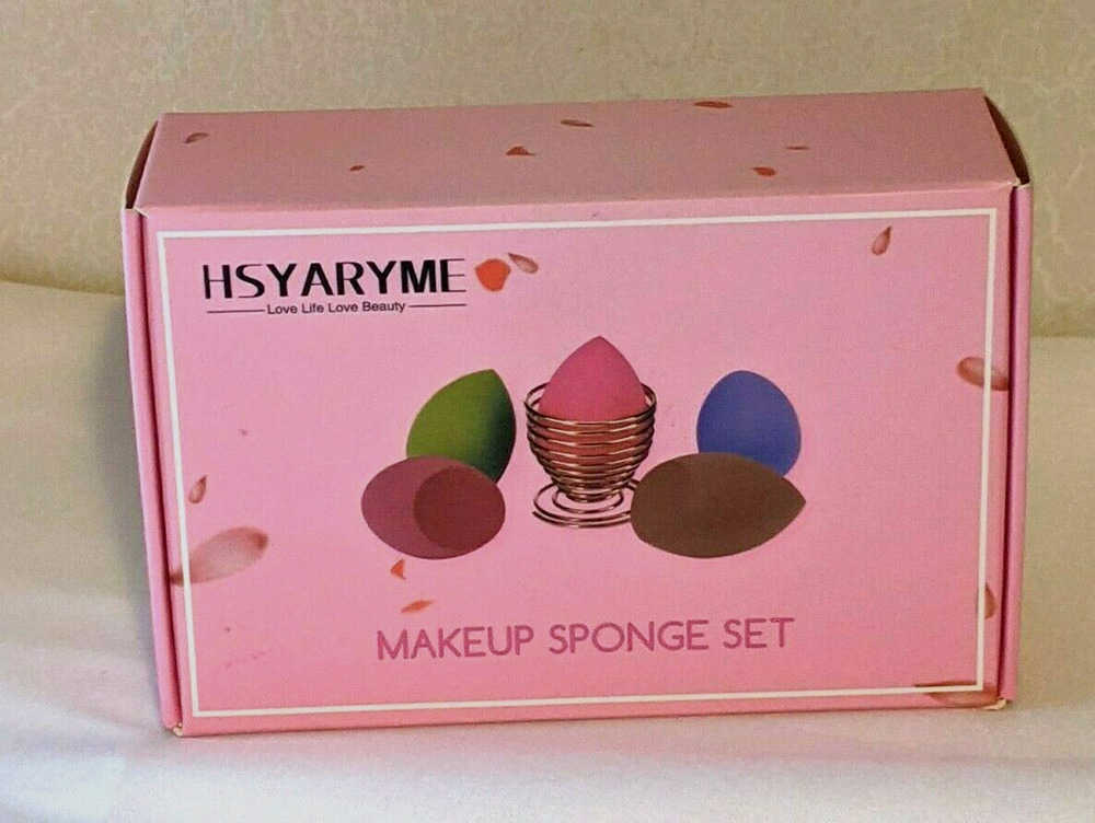 Hsyaryme Makeup Sponge Blender Set - 5 pc Set with Holder - NEW